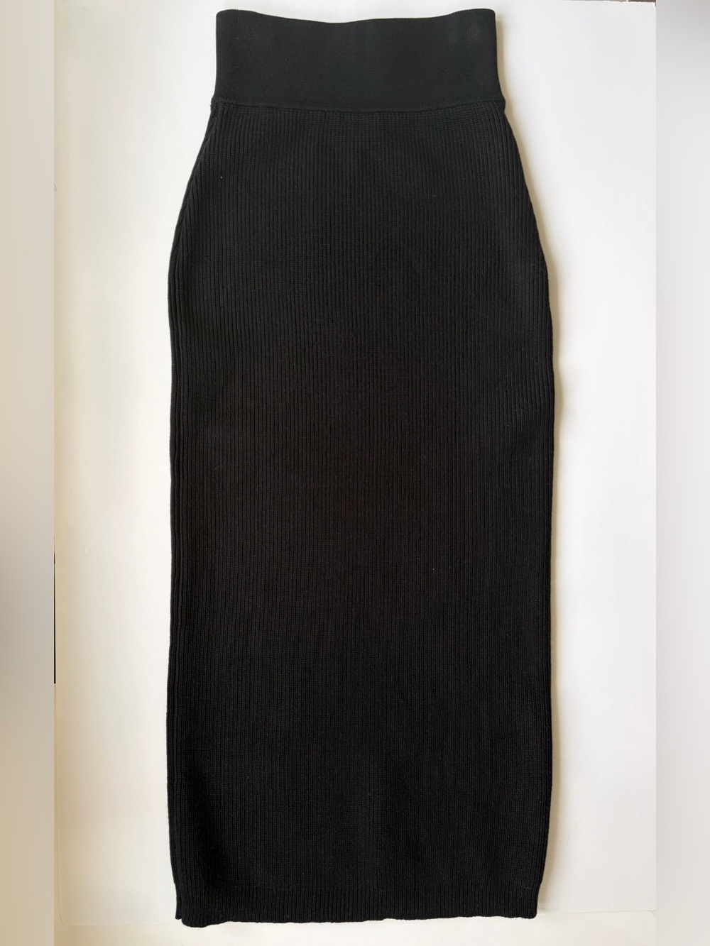 Wilfred Free Black Ribbed Midi High Waisted Dress Pencil Skirt